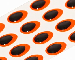 3D Epoxy Teardrop Eyes, Fluo Orange, 9 mm